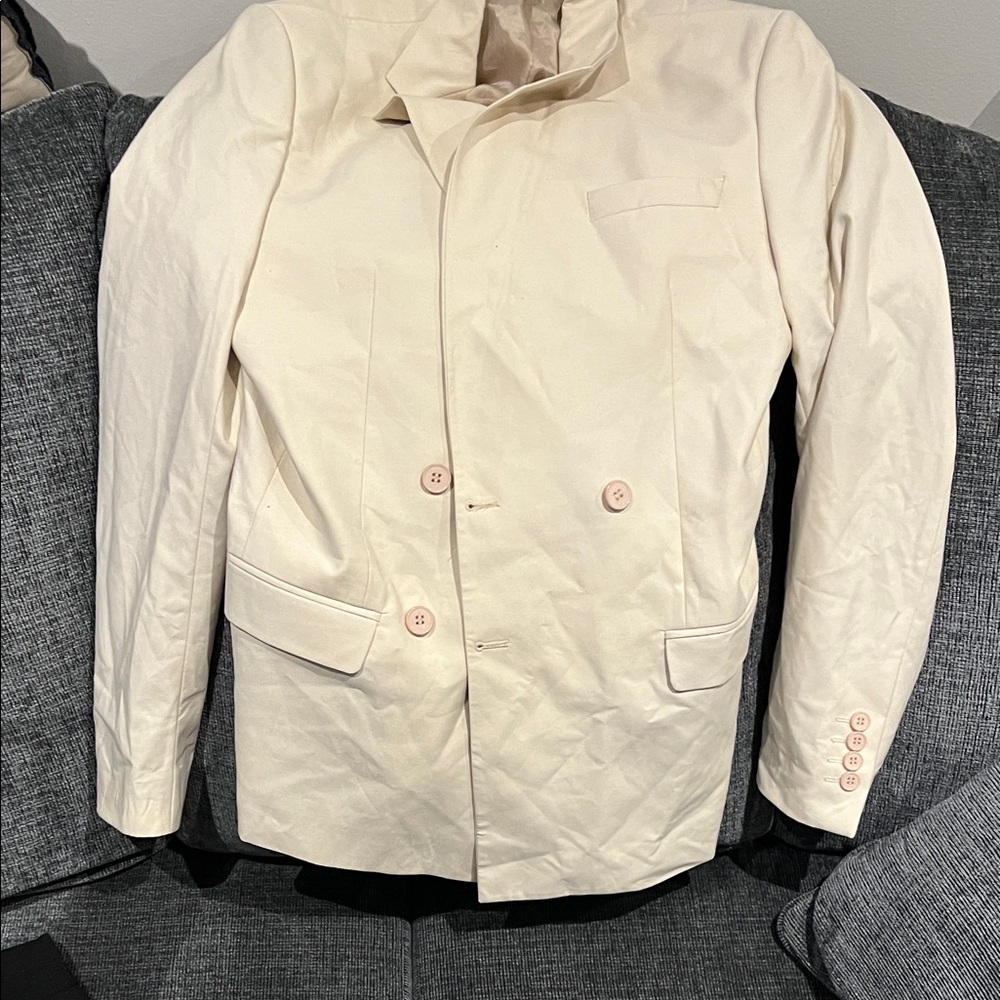 Boohoo Mens Classic Cream Trench Coat